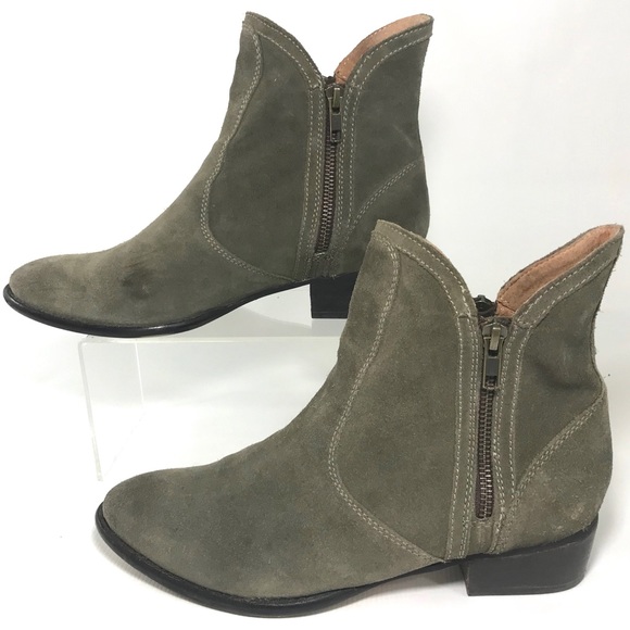 Anthro Seychelles Suede Taupe Lucky Penny Booties - Picture 8 of 8
